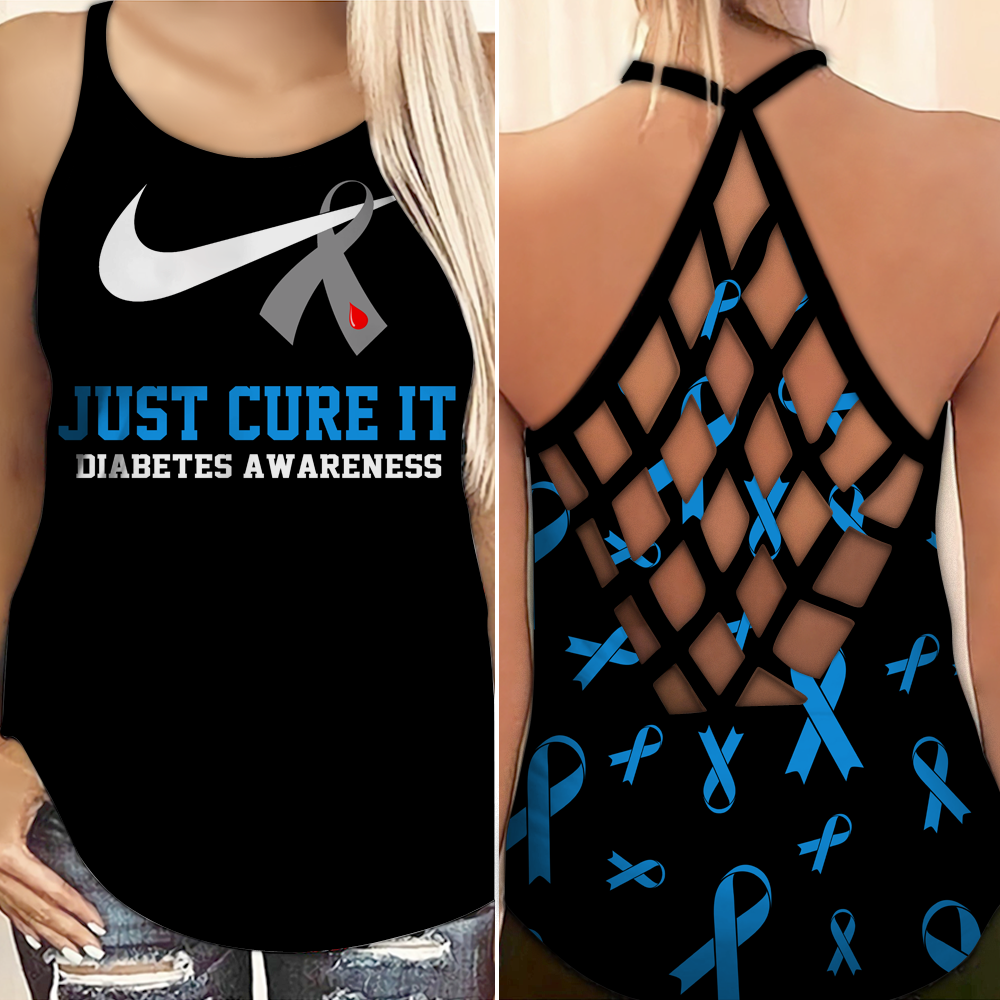 Diabetes Awareness Just Cure It Hollow Tank Top For Community Events And Positive Support