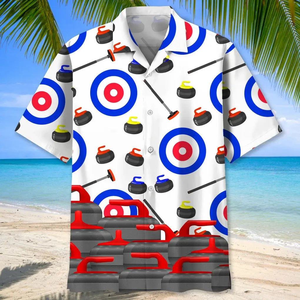 Curling Creative Pattern Hawaiian Shirt For Tropical Holidays, Outdoor Gatherings, And Everyday Comfort