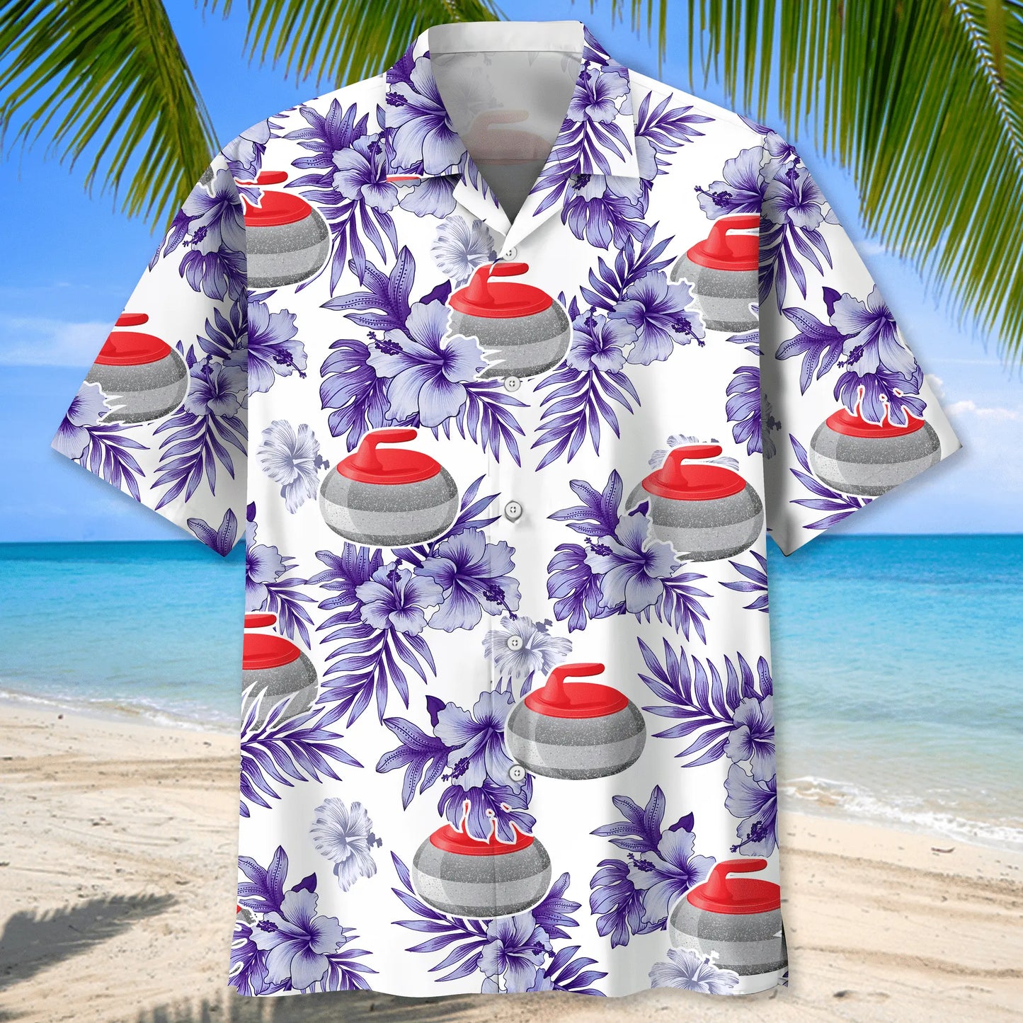 Curling Purple Nature Hawaiian Shirt For Tropical Holidays, Outdoor Gatherings, And Everyday Comfort