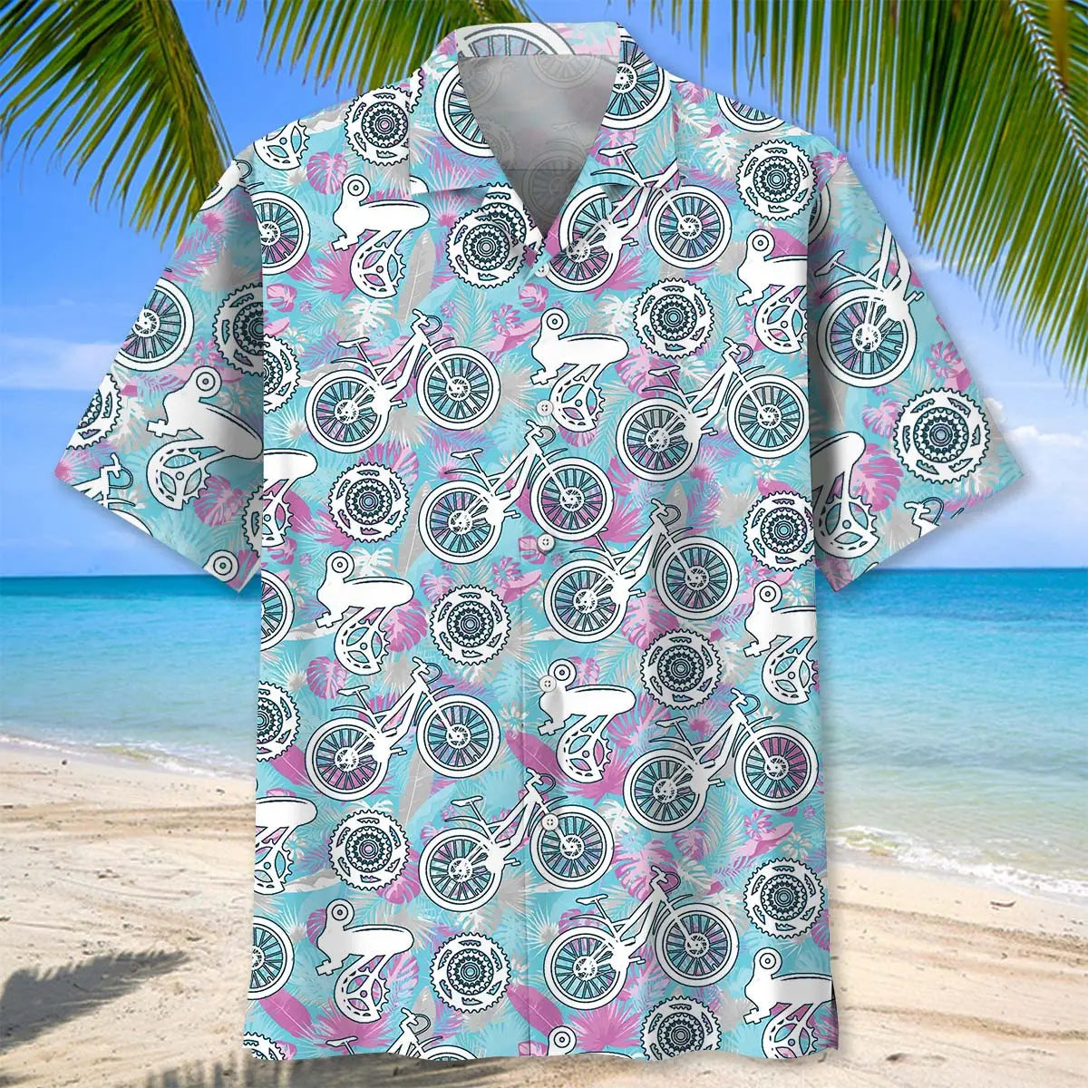 Tropical Cycling Parts Hawaiian Shirt For Resort Trips, Coastal Parties, And Warm Weather Style