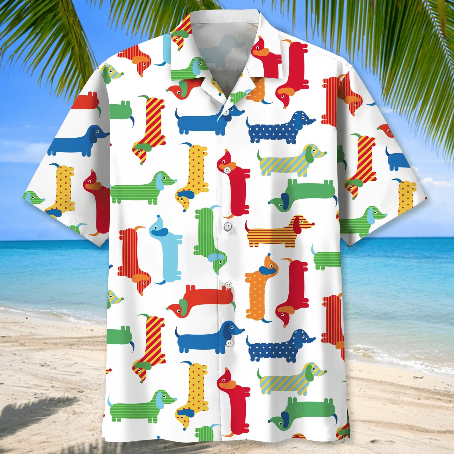 Funny Dachshund Hawaii Hawaiian Shirt For Coastal Travel, Casual Events, And Comfortable Summer Wear