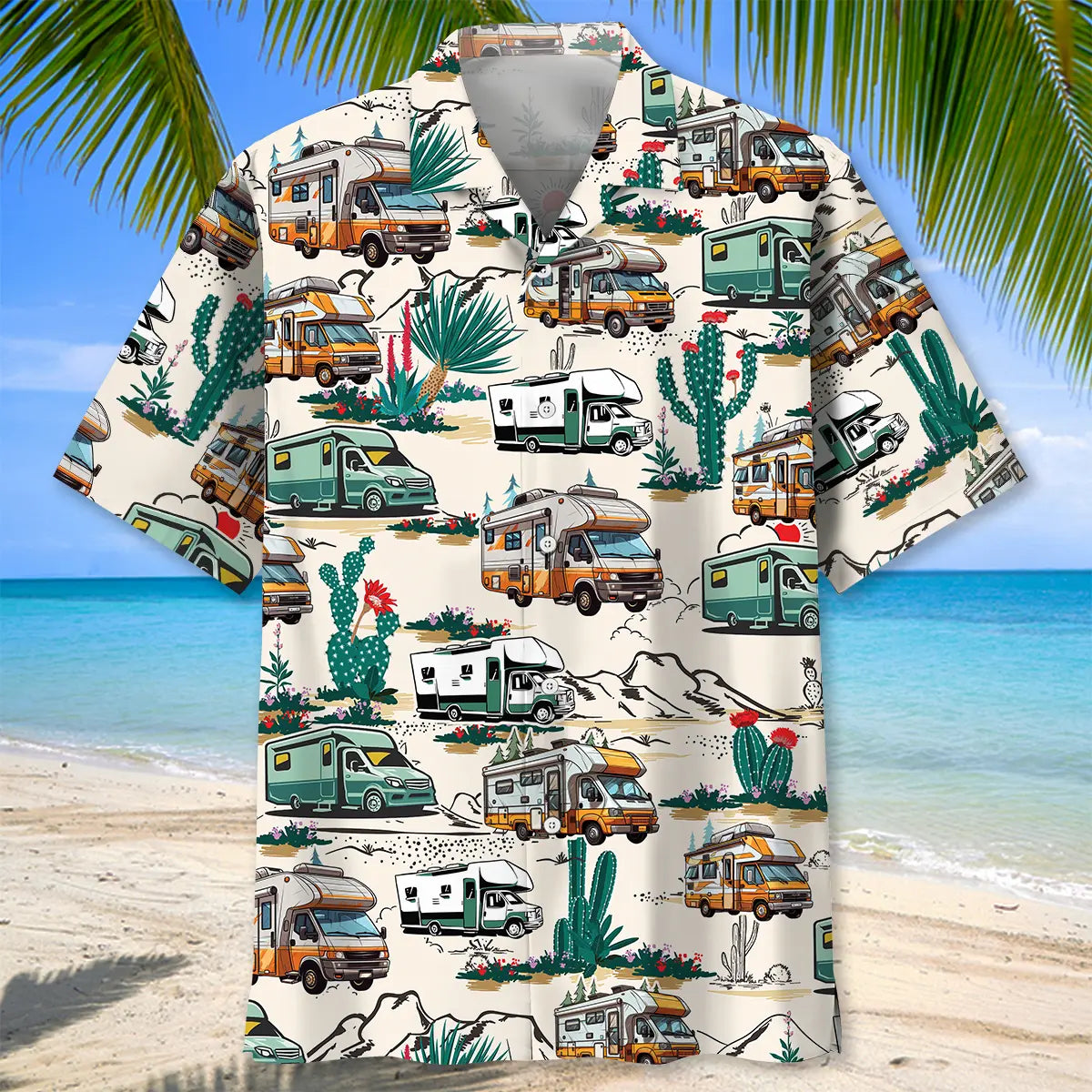 Desert Camping Car Hawaiian Shirt For Coastal Travel, Casual Events, And Comfortable Summer Wear