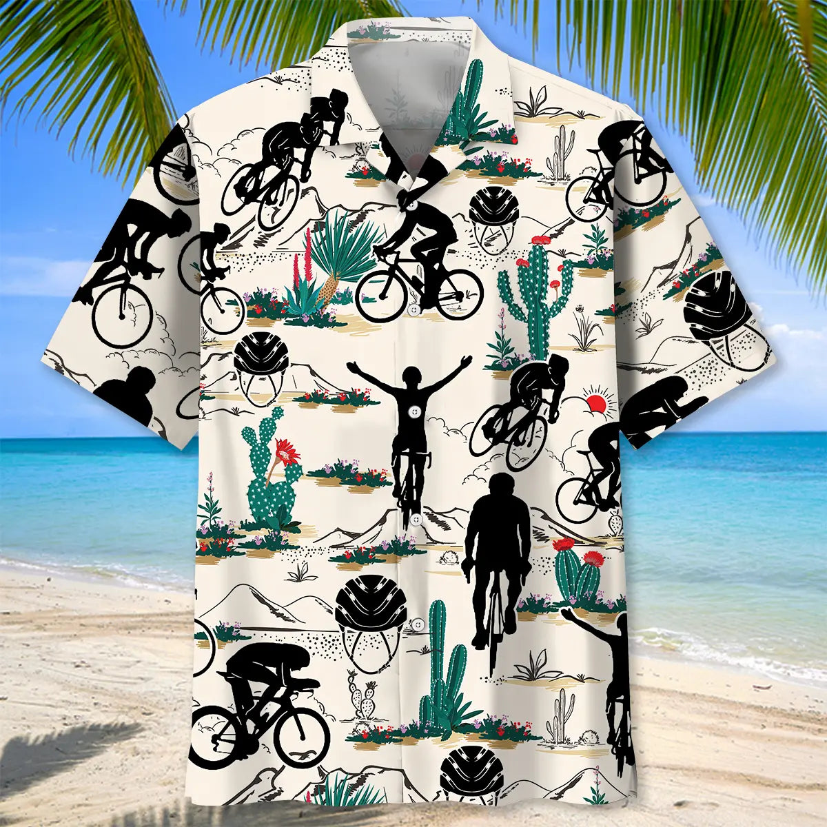 Desert Gravel Cycling Hawaiian Shirt For Outdoor Adventures, Coastal Travel, And Comfortable Casual Style