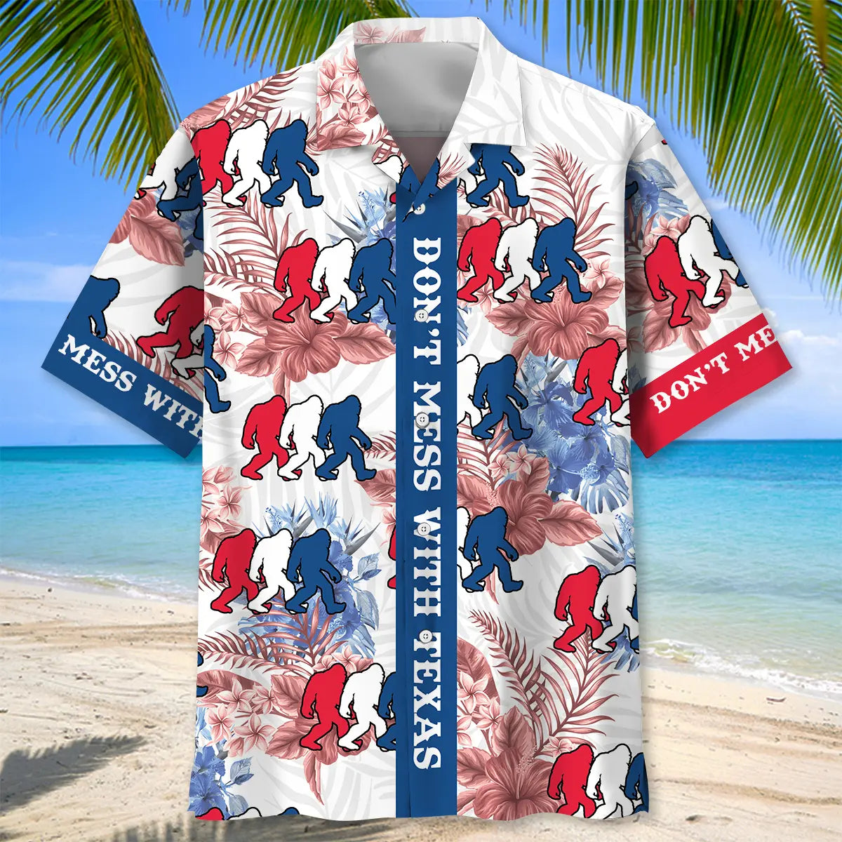 Texas Pride Bigfoot Hawaiian Shirt For Coastal Getaways, Outdoor Gatherings, And Thoughtful Gift Giving