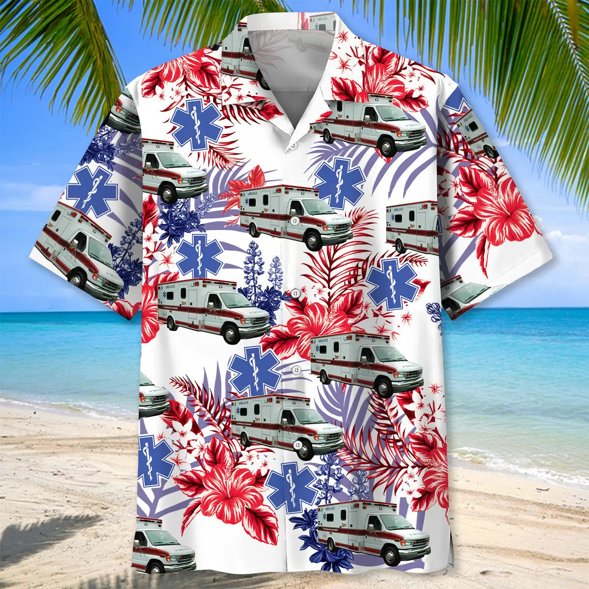 EMS Vehicle Hawaiian Shirt For Beach Days, Summer Outings, And Thoughtful Gift Giving