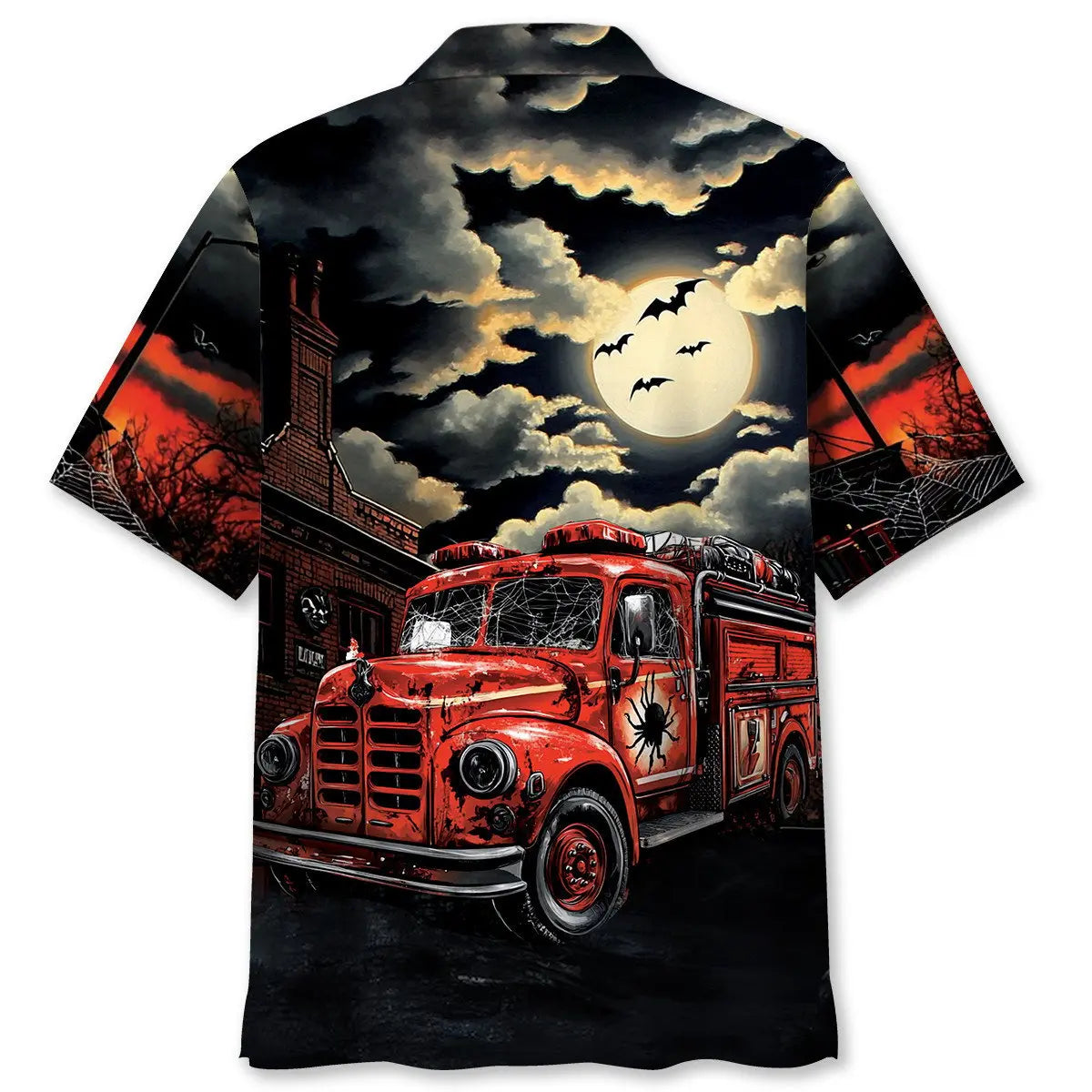 Fire Truck Horror Hawaiian Shirt