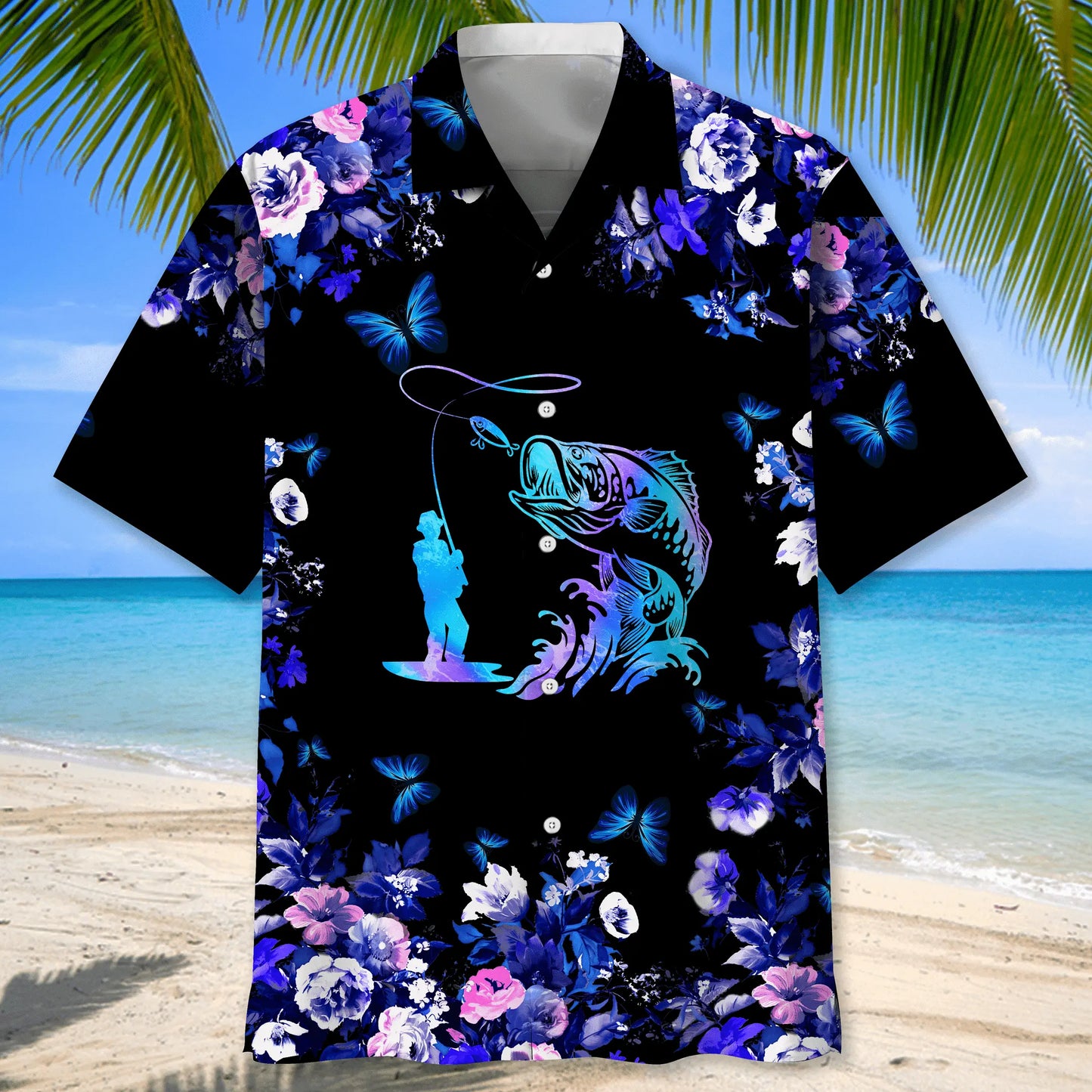 Fishing Nature Hawaiian Shirt For Summer Vacation, Beach Travel, And Casual Wear