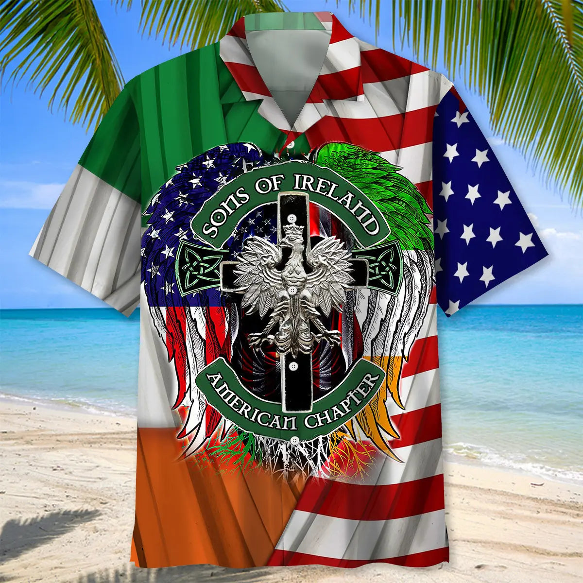 Flag Irish Saint Patrick's Day Hawaiian Shirt For Festive Events, Island Vacations, And Comfortable Casual Outfits