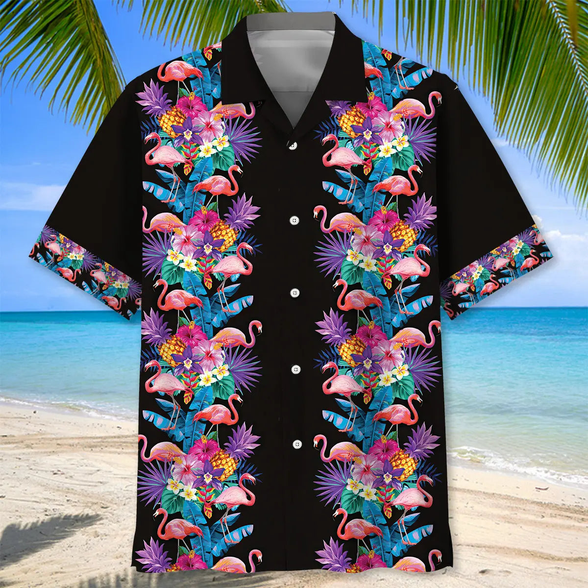 Flamingo Pineapple Hawaiian Shirt For Coastal Travel, Casual Events, And Comfortable Summer Wear
