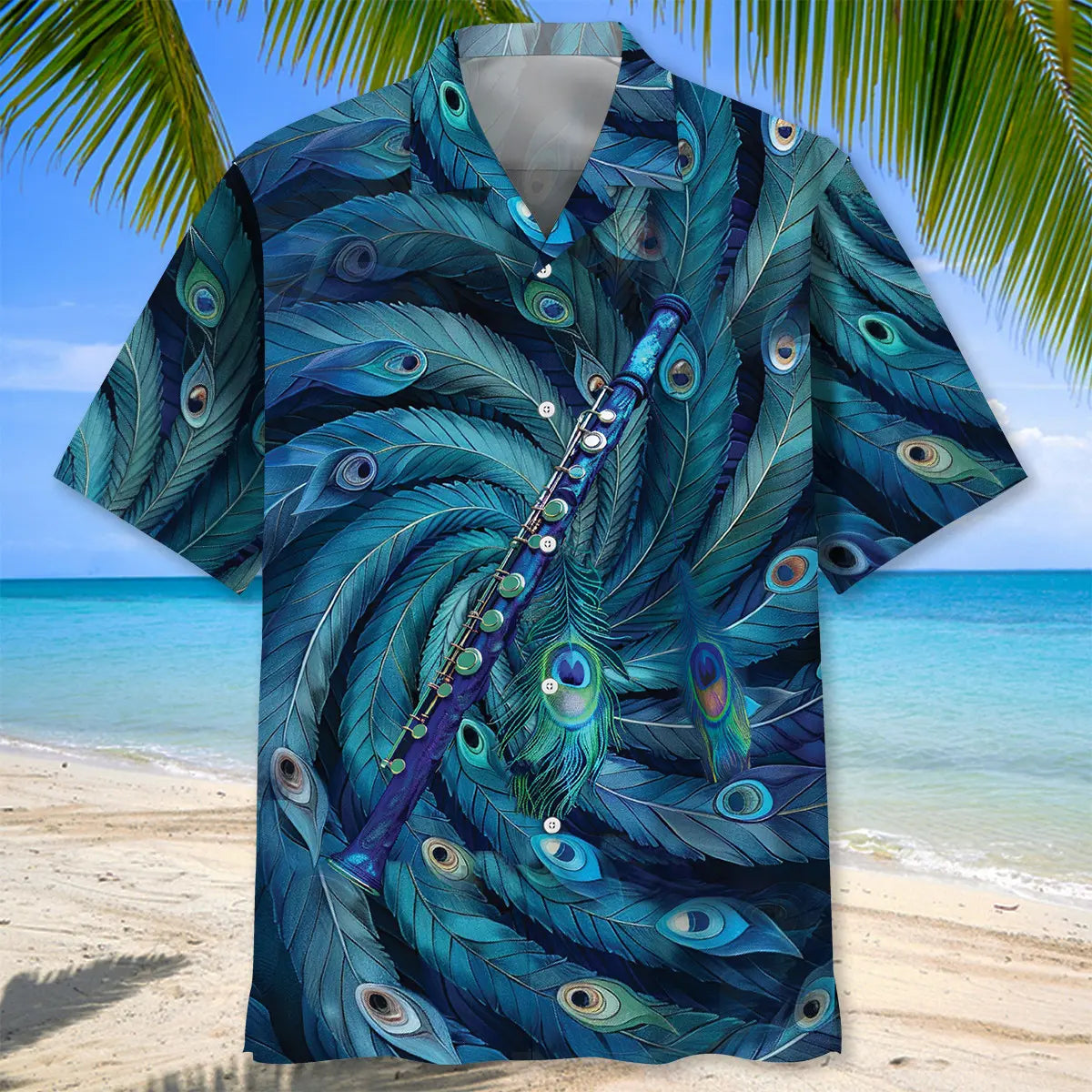 Flute Peacock Hawaiian Shirt For Island Adventure And Comfortable Travel Wear