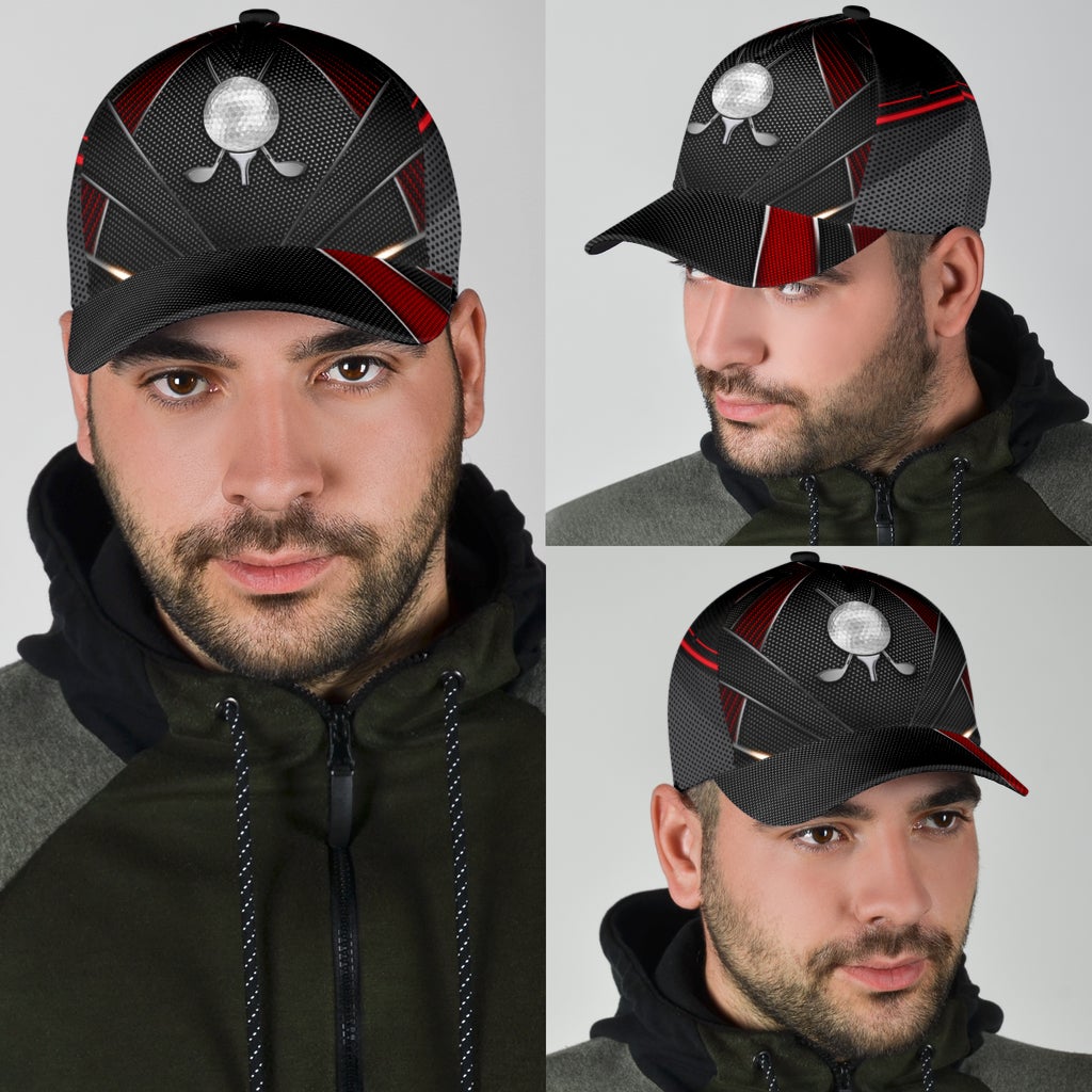Golf Red Pattern Sport Classic Cap For Outdoor Travel Parties And Thoughtful Holiday Gifting