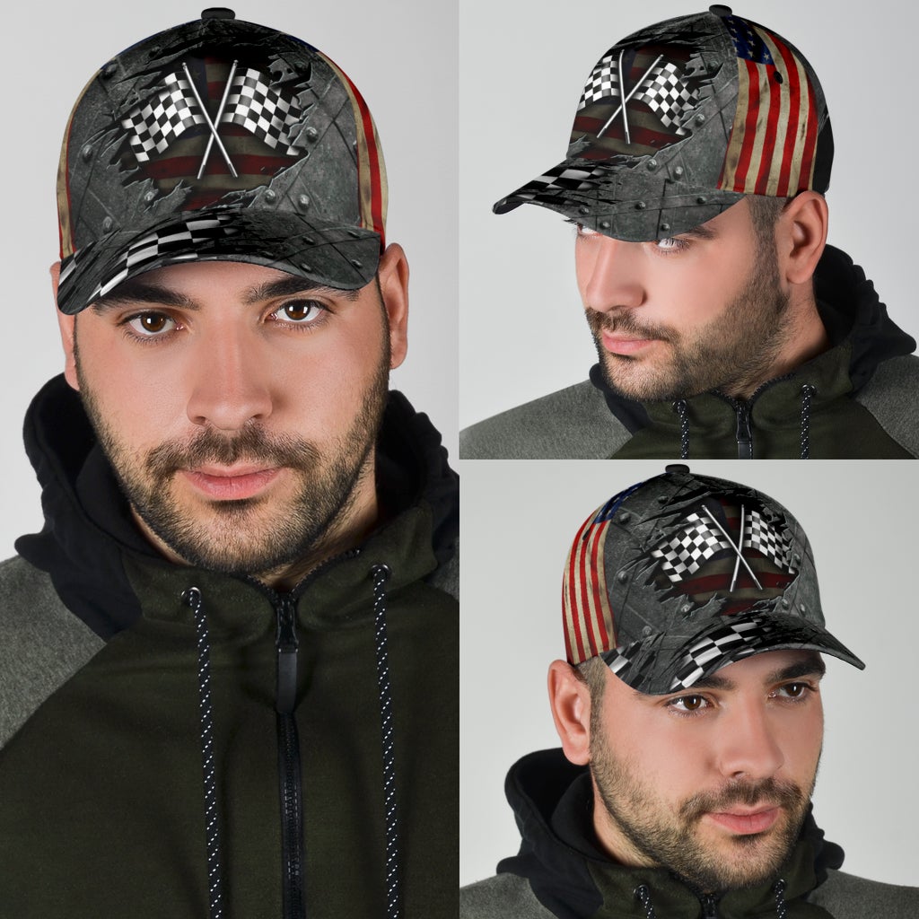 Racing Crack Pattern Motorsport Classic Cap For Beach Days Travel And Relaxed Everyday Outfits