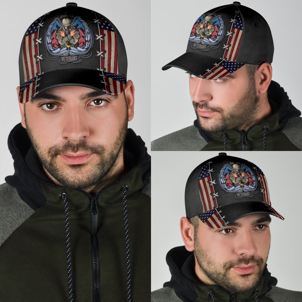 Proud American Soldier Veteran Classic Cap For Festivals Travel Adventures And Casual Gift Giving