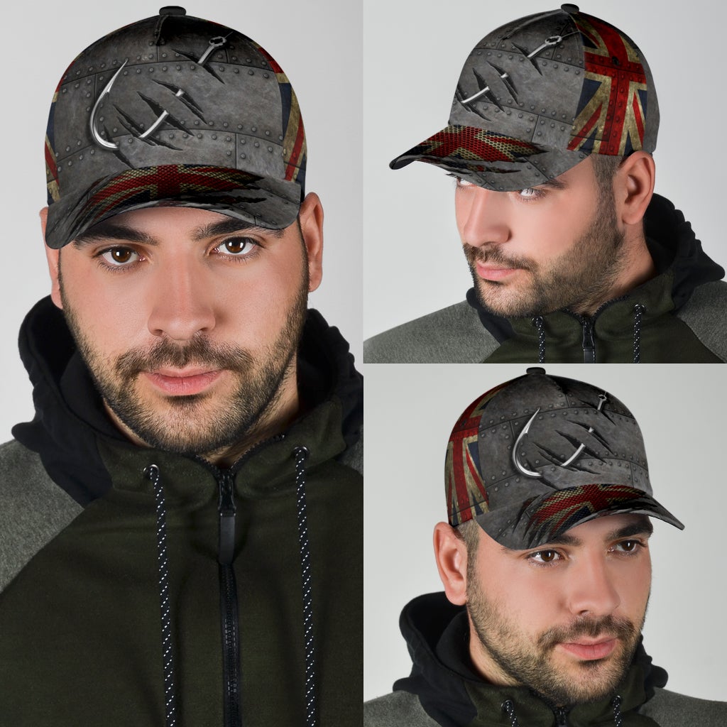 Fishing England Flag Classic Cap For Daily Wear Travel And Outdoor Activities