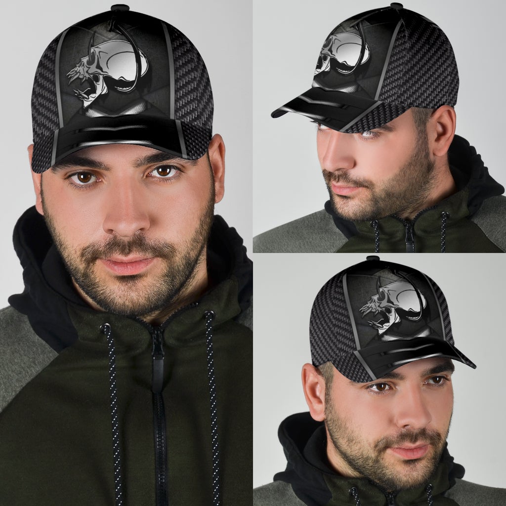 Metal Skull Fishing Hook Classic Cap For Casual Outfits Vacations And Everyday Styling