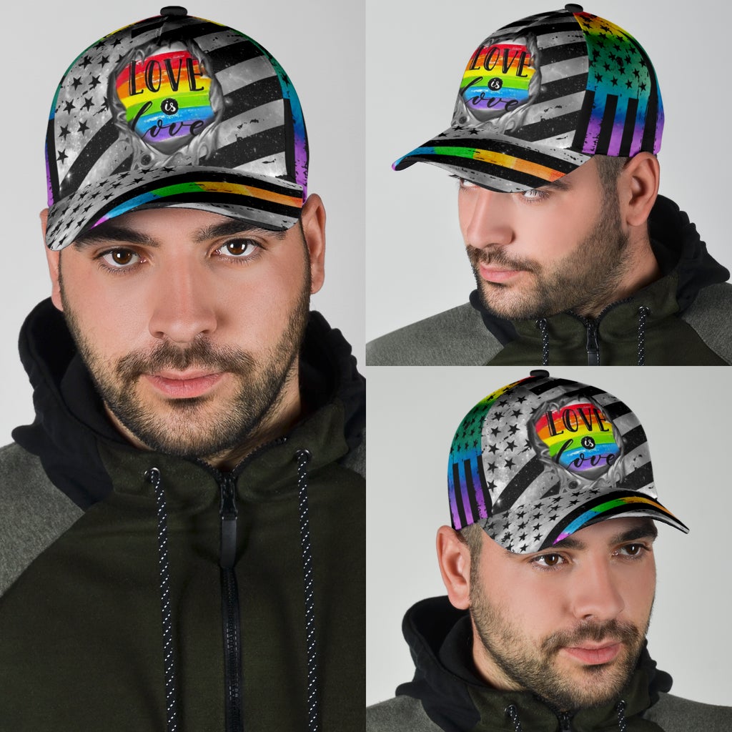 Love Is Love Pride Flag Classic Cap For Everyday Accessories Vacations And Outdoor Fun