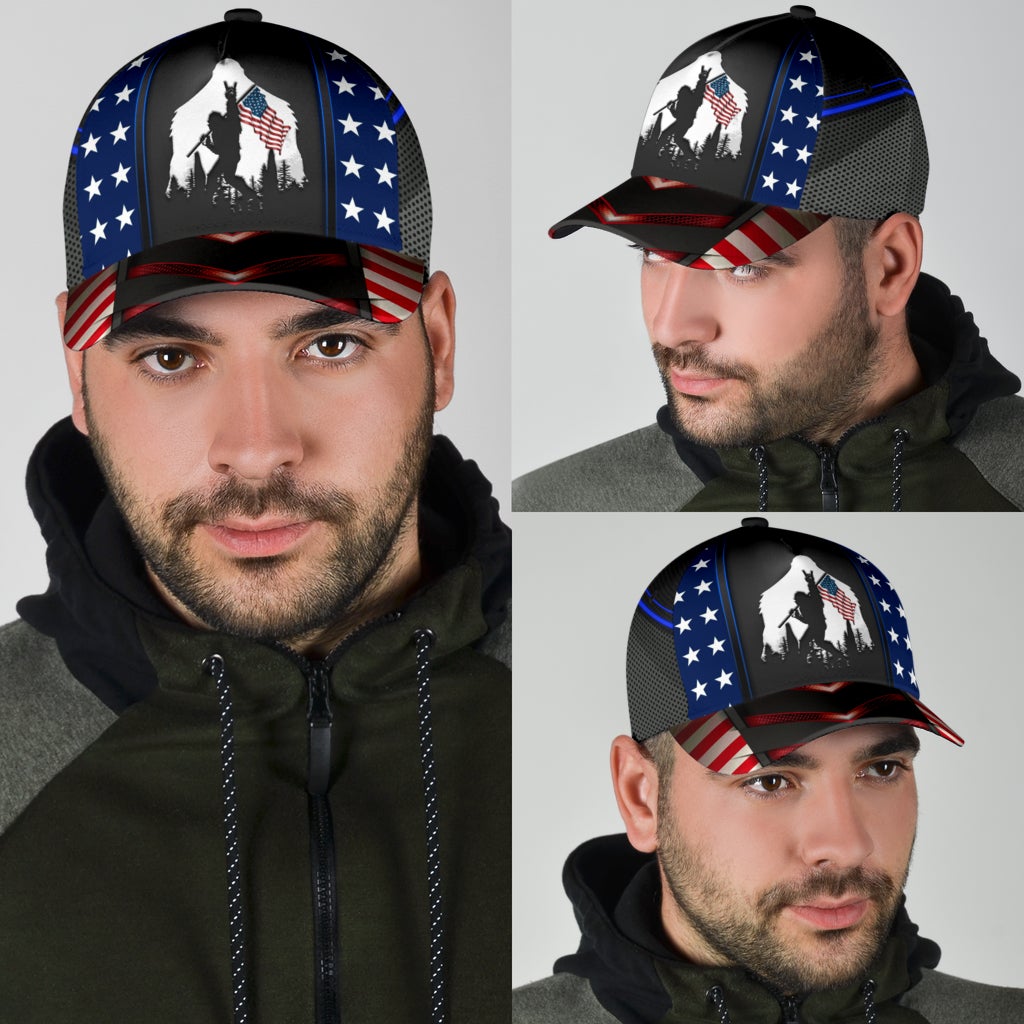 Bigfoot Love America Funny Myth Classic Cap For Casual Outfits Vacations And Everyday Styling