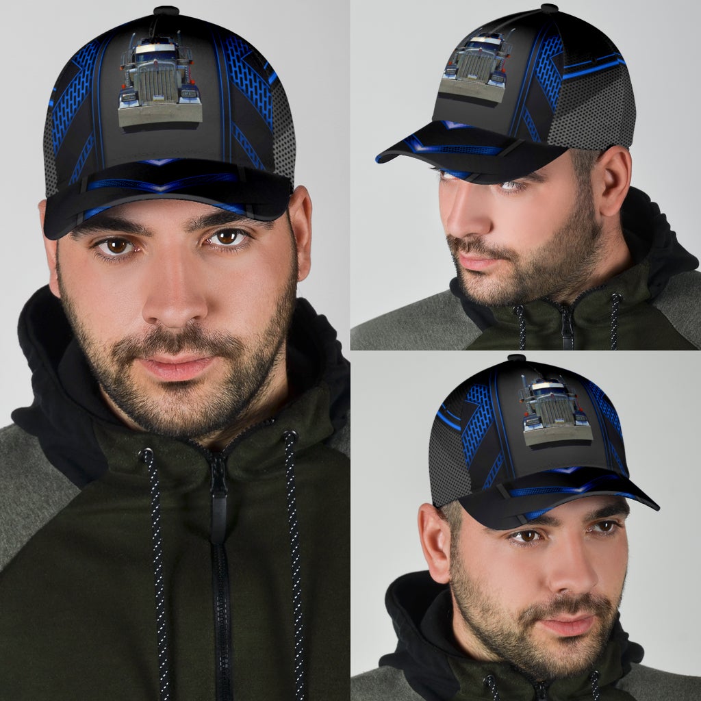 Truck Job Blue Pattern Classic Cap For Casual Adventures Parties And Seasonal Styling