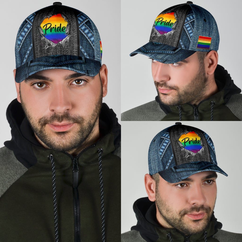 LGBT Jean Pattern Pride Classic Cap For Beach Outings Holidays And Thoughtful Everyday Style