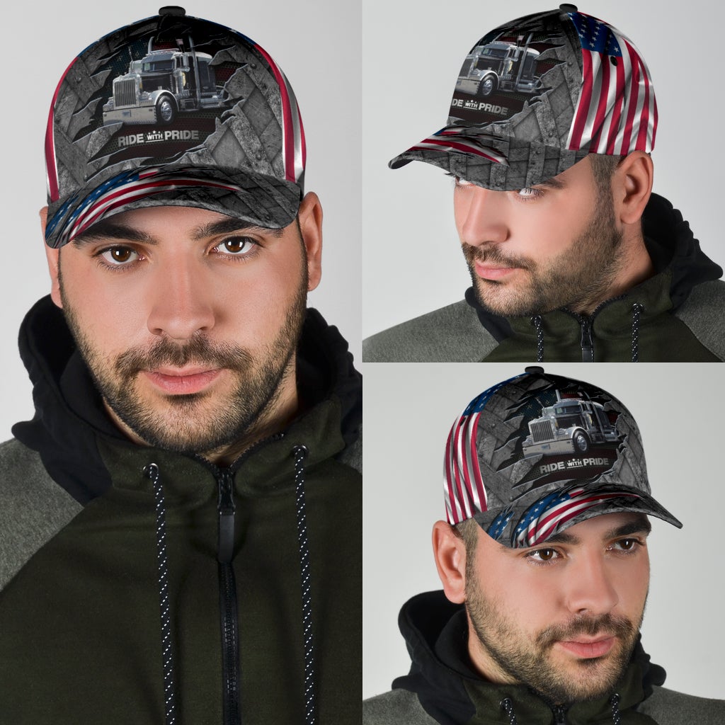 Truck American Ride With Pride Classic Cap For Outdoor Travel Festivals And Relaxed Everyday Wear