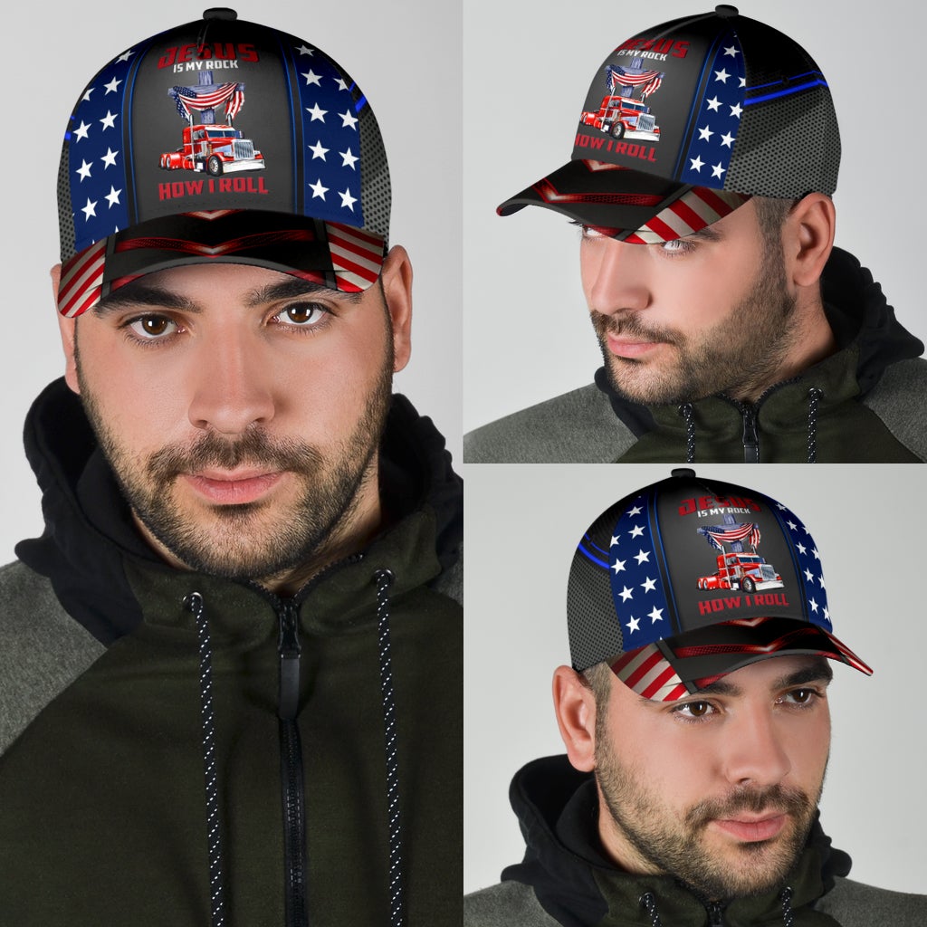 Truck Driver Lifestyle Faith Is My Rock Classic Cap For Seasonal Outings Outdoor Adventures And Daily Wear