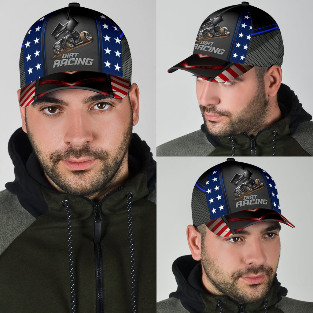 Dirt Track Racing American Freedom Classic Cap For Festivals Travel Adventures And Casual Gift Giving
