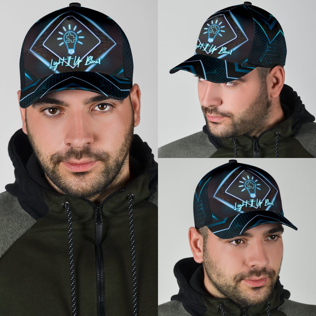 Autism Light It Up Blue Classic Cap For Casual Outfits Vacations And Everyday Styling