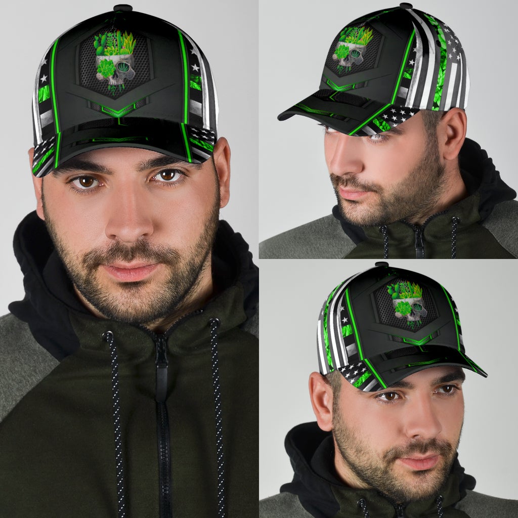 Succulent Pot Head Plant Humor Classic Cap For Travel Adventures Weekend Wear And Casual Style