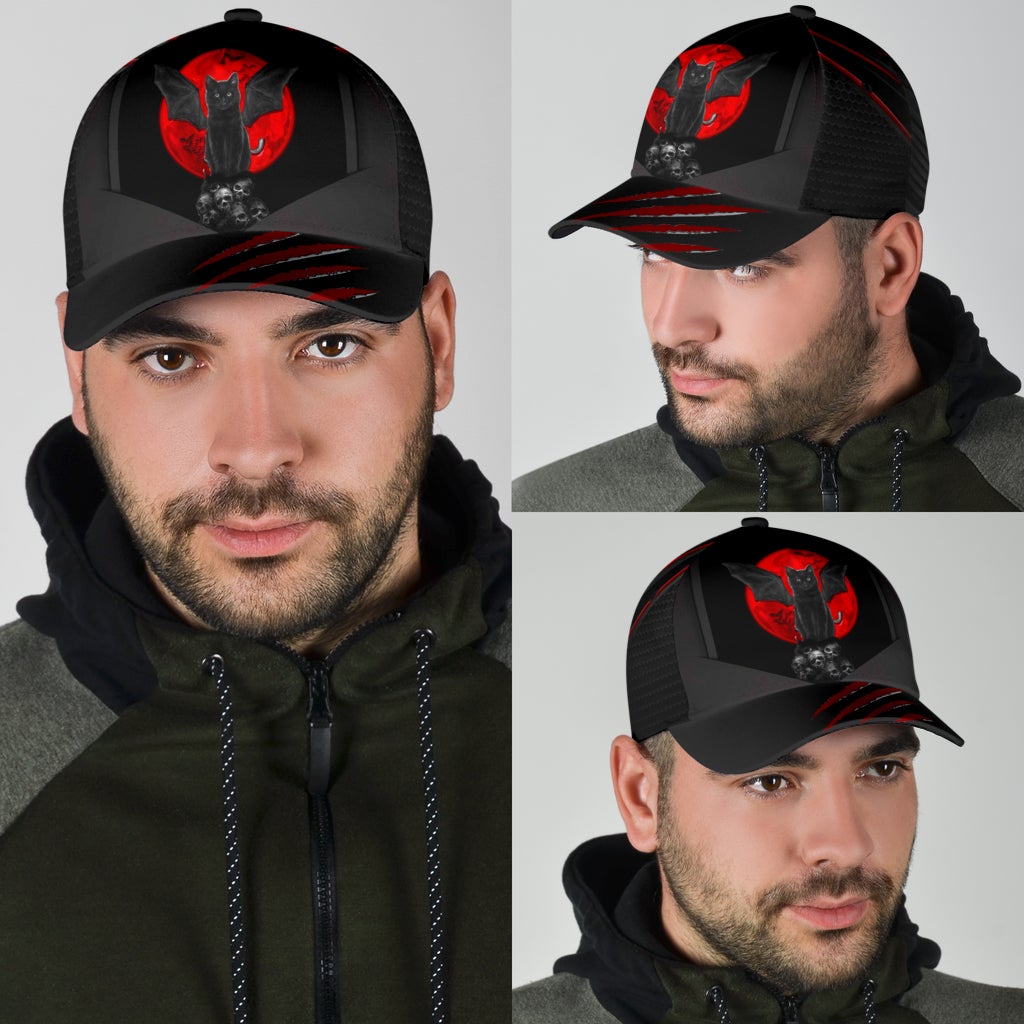 Cat Blood Moon Mystery Classic Cap For Casual Adventures Parties And Seasonal Styling