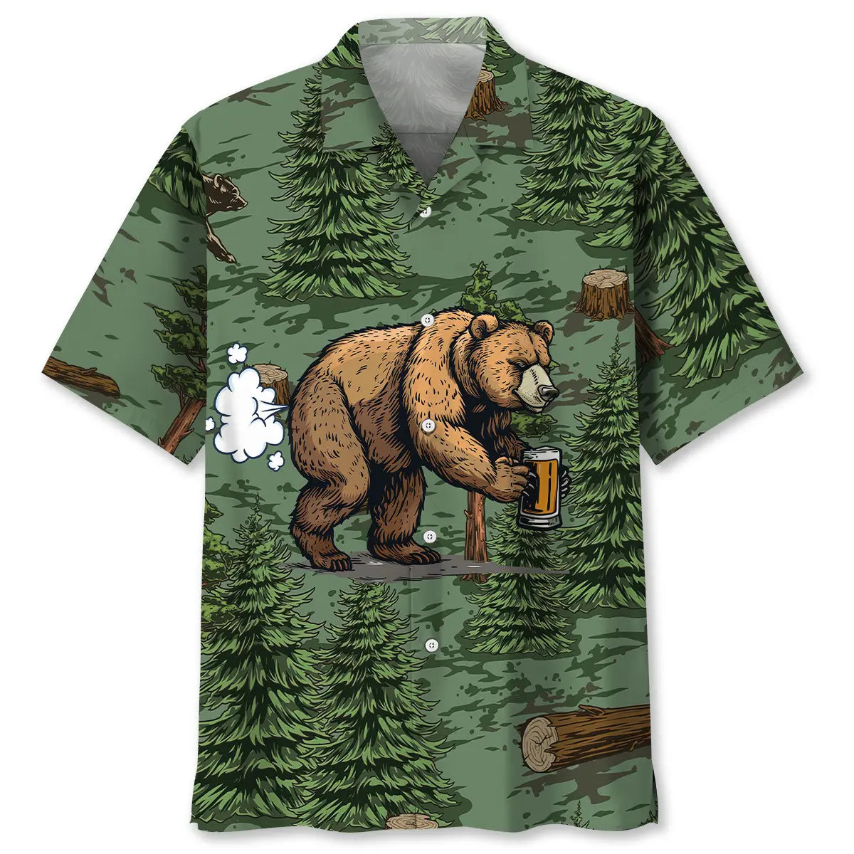 Funny Bear Fart Hawaiian Shirt For Family Vacation, Relaxed Getaway, And Travel Ready Style