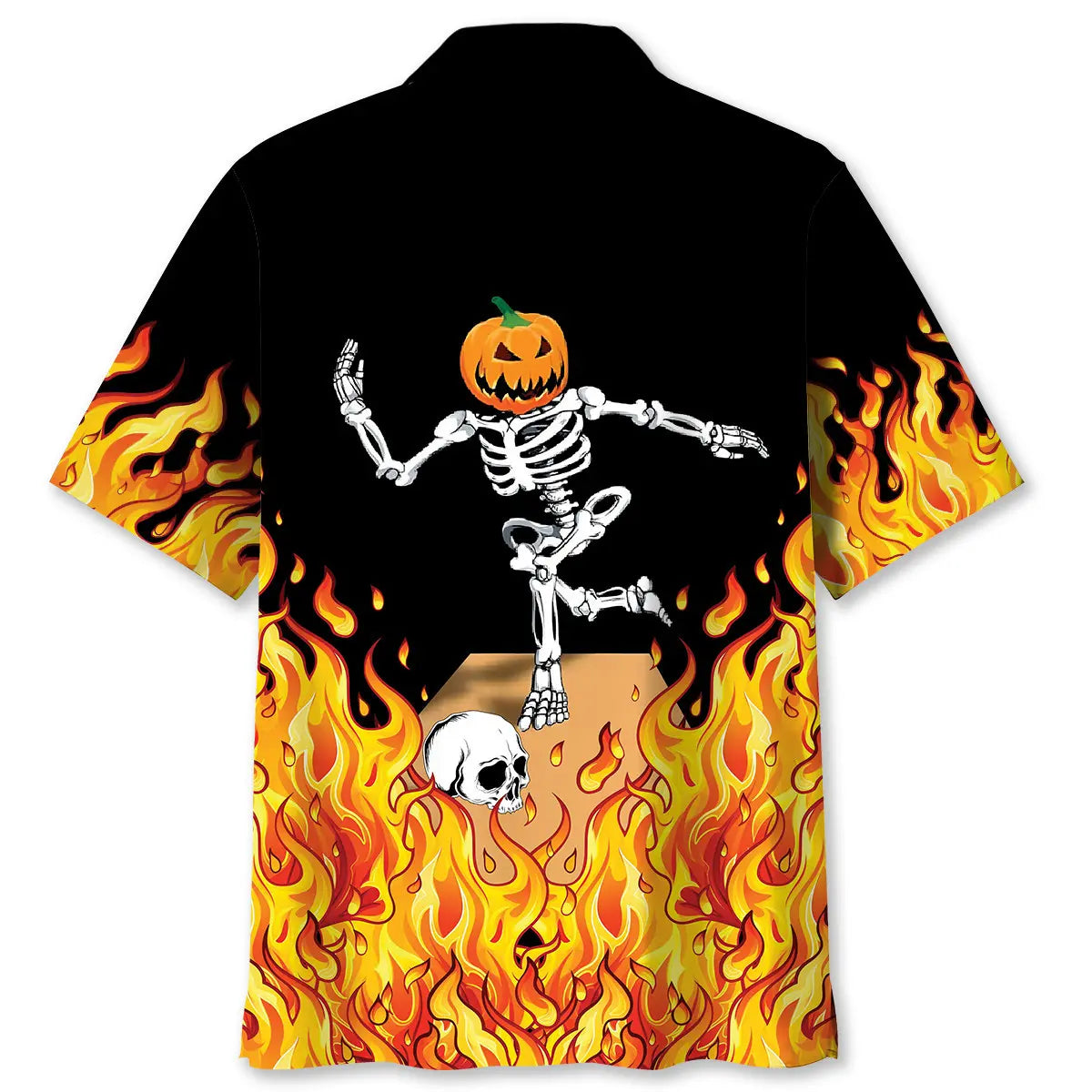 Funny Pumpkin Skeleton Bowling Hawaiian Shirt For Halloween Parties, Beach Trips, And Bold Seasonal Style