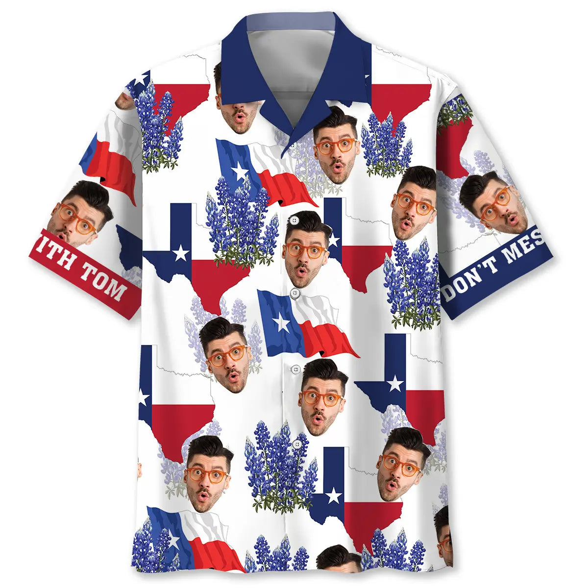 Funny Texas Custom Personalized Photo Hawaiian Shirt For Resort Trips, Coastal Parties, And Warm Weather Style