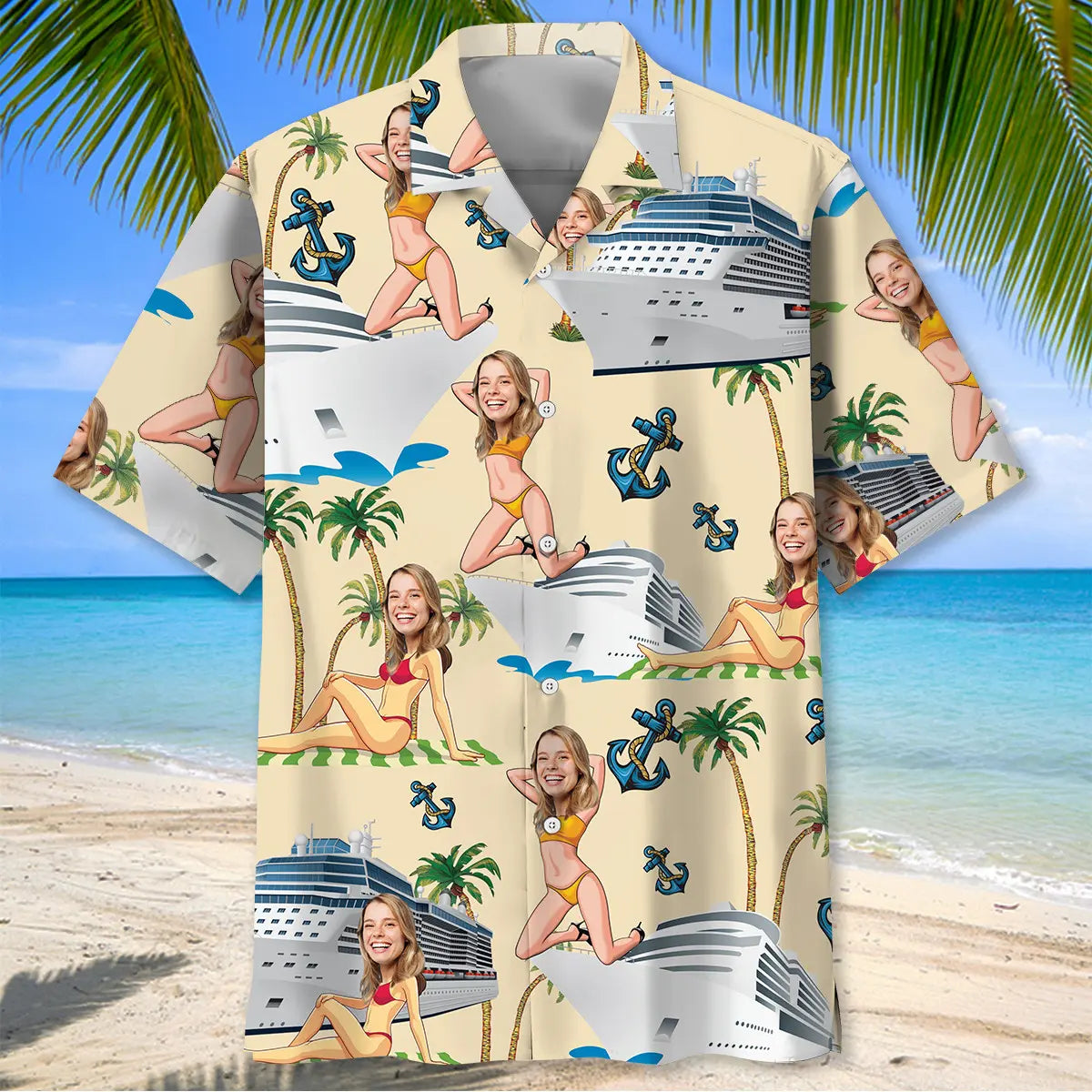 Funny Wife Face Personalized Photo Husband Hawaiian Shirt For Resort Trips, Coastal Parties, And Warm Weather Style