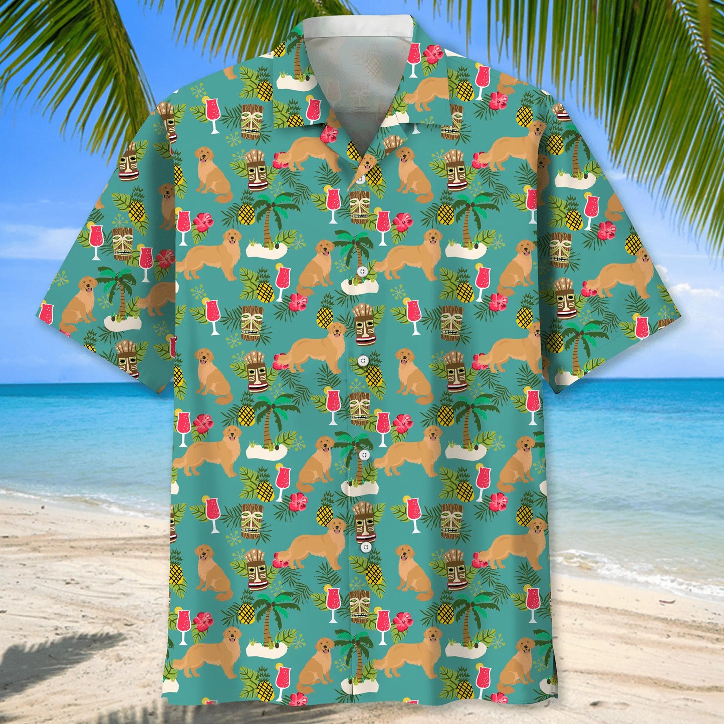Golden Retriever Beach Hawaiian Shirt For Beach Days, Summer Outings, And Thoughtful Gift Giving