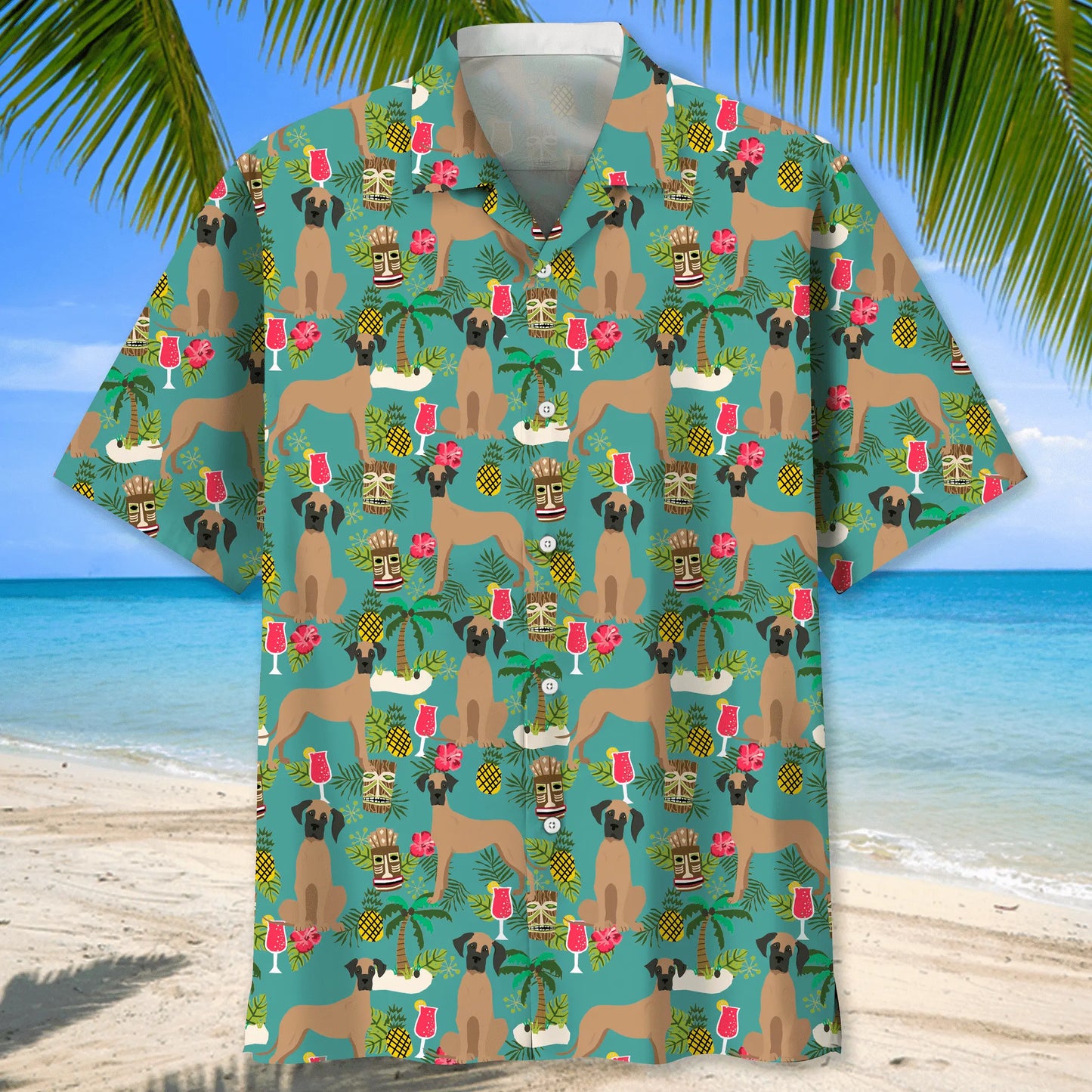 Great Dane Beach Hawaiian Shirt For Nature Fans, Resort Trips, And Comfortable Warm Weather Wear