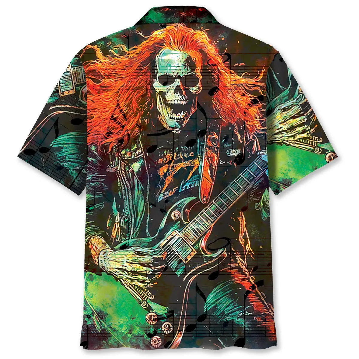Guitar Rock Star Hawaiian Shirt For Festival Travel, Beach Gatherings, And Relaxed Summer Style