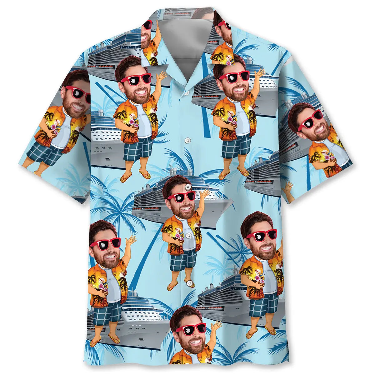 Cruise Personalized Photo Hawaiian Shirt For Summer Vacation, Beach Travel, And Casual Wear