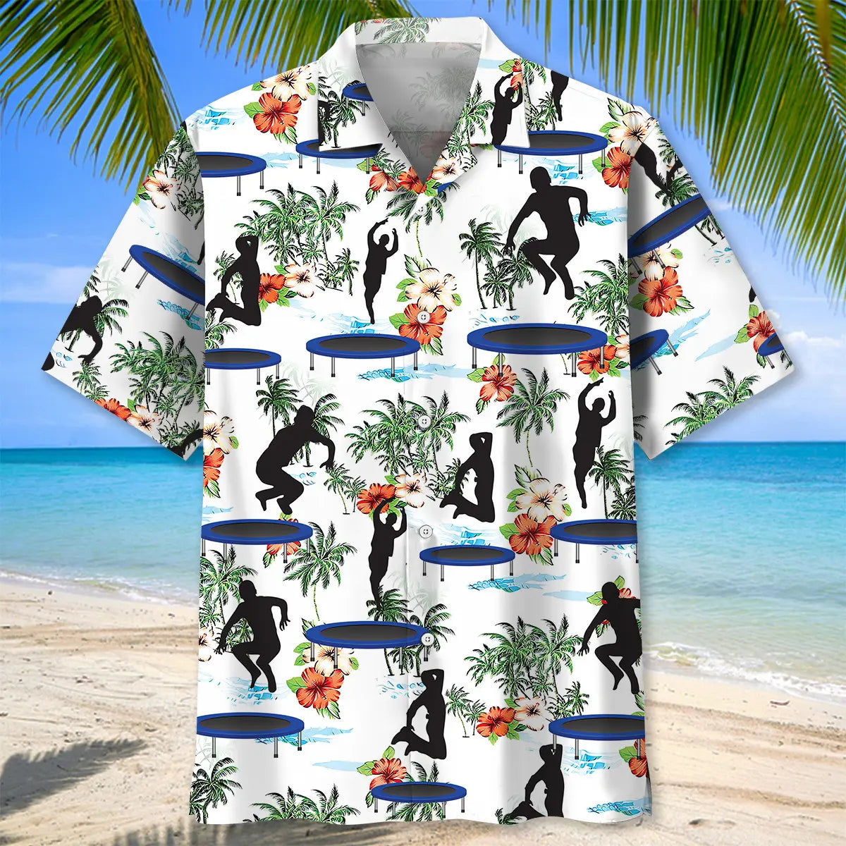 Jump Trampoline Hawaiian Shirt For Coastal Travel, Casual Events, And Comfortable Summer Wear