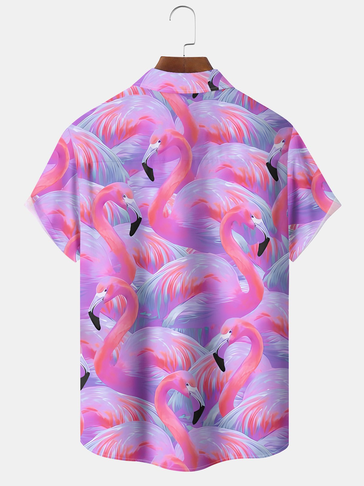 Floral Gradient Flamingo Vacation Hawaiian Shirt For Island Vacations, Weekend Events, And Relaxed Everyday Outfits