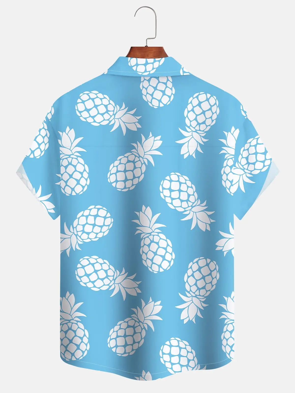 Classic Tropical Island Fruit Aloha Pineapple Camp Hawaiian Shirt For Summer Vacation, Beach Travel, And Casual Wear
