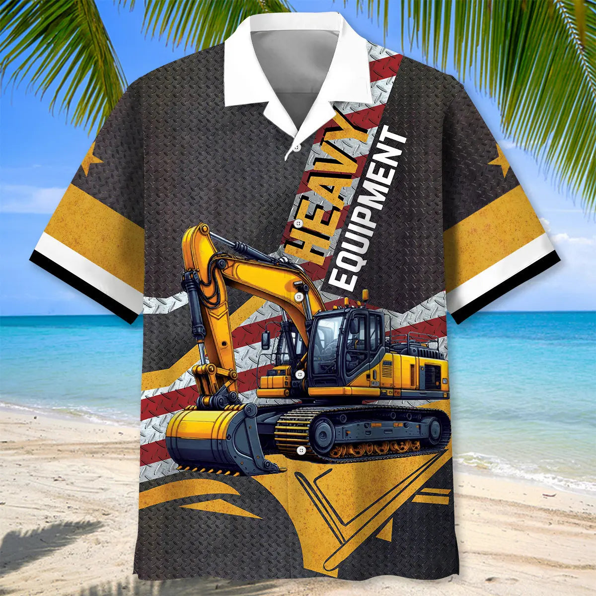 Heavy Equipment Excavator Hawaiian Shirt For Resort Escape And Travel Ready Style