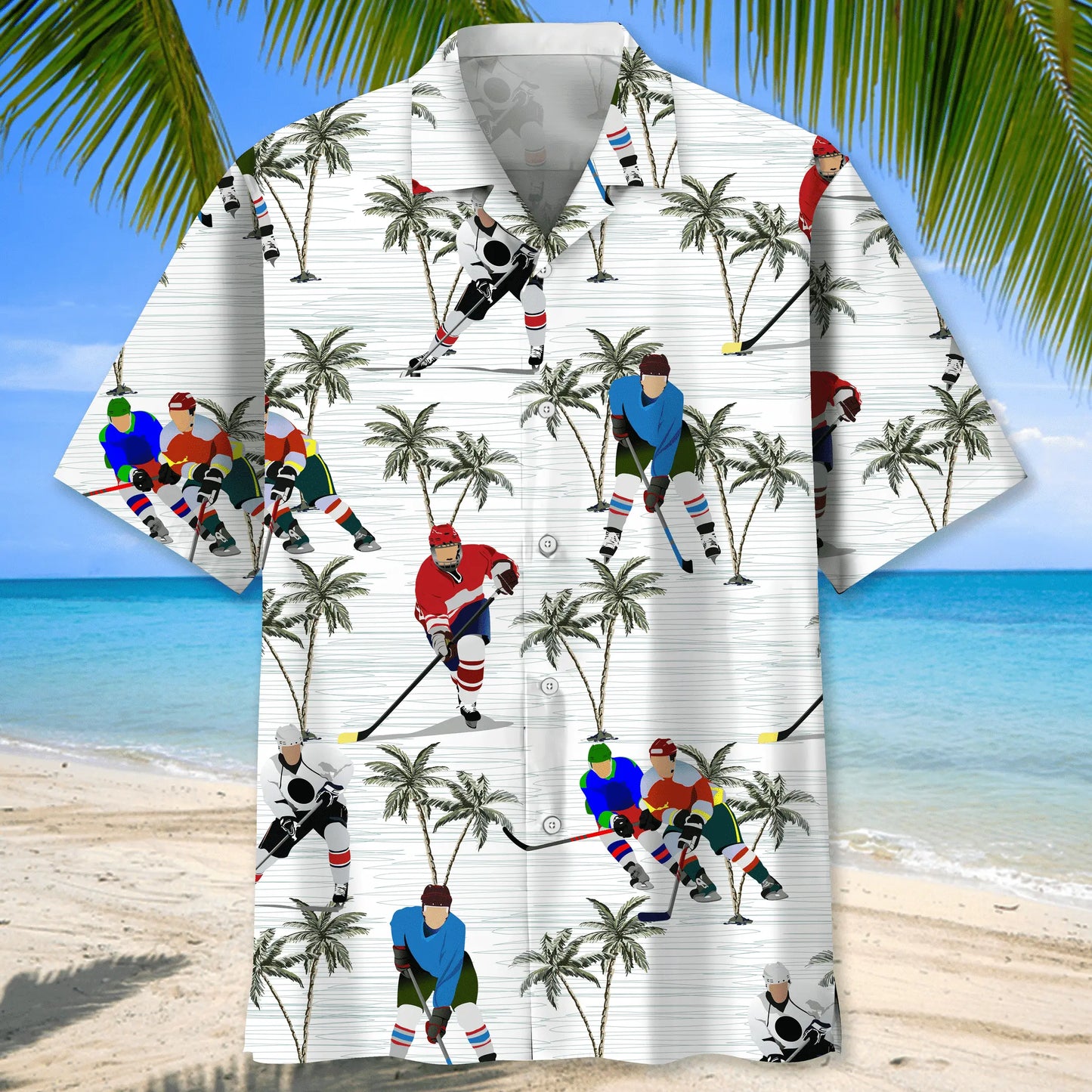 Hockey Coconut Hawaiian Shirt For Coastal Travel, Casual Events, And Comfortable Summer Wear