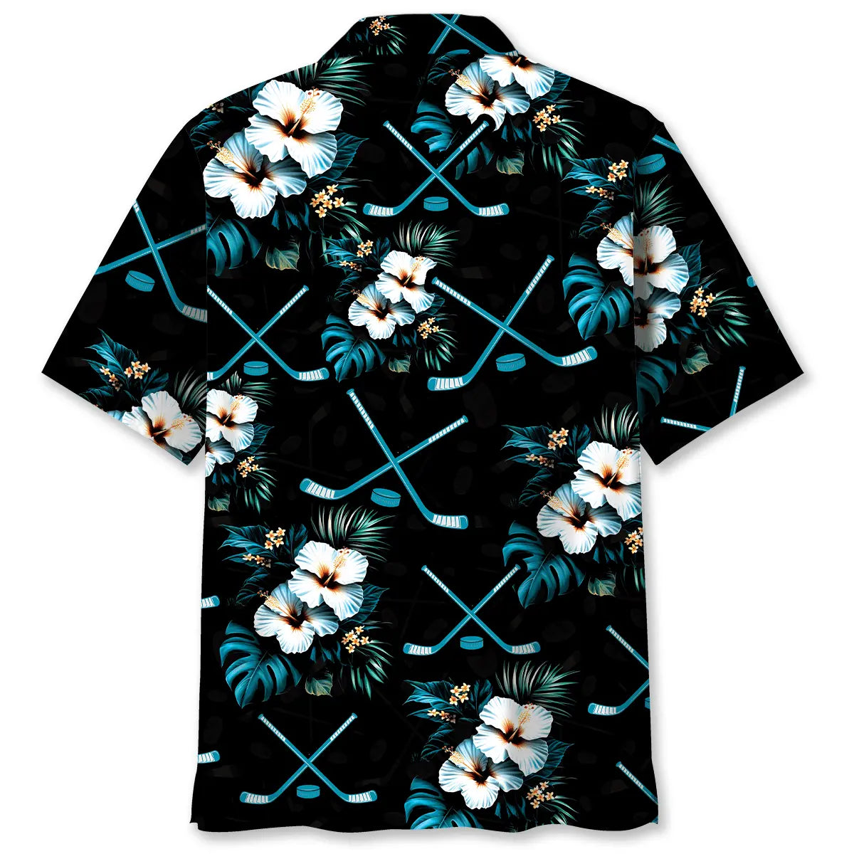 Tropical Hockey Blue Hawaiian Shirt For Beach Days, Coastal Adventures, And Thoughtful Gift Giving