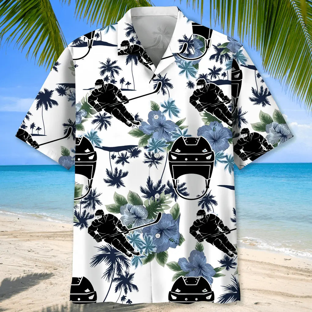 Hockey White Nature Hawaiian Shirt For Resort Trips, Coastal Parties, And Warm Weather Style