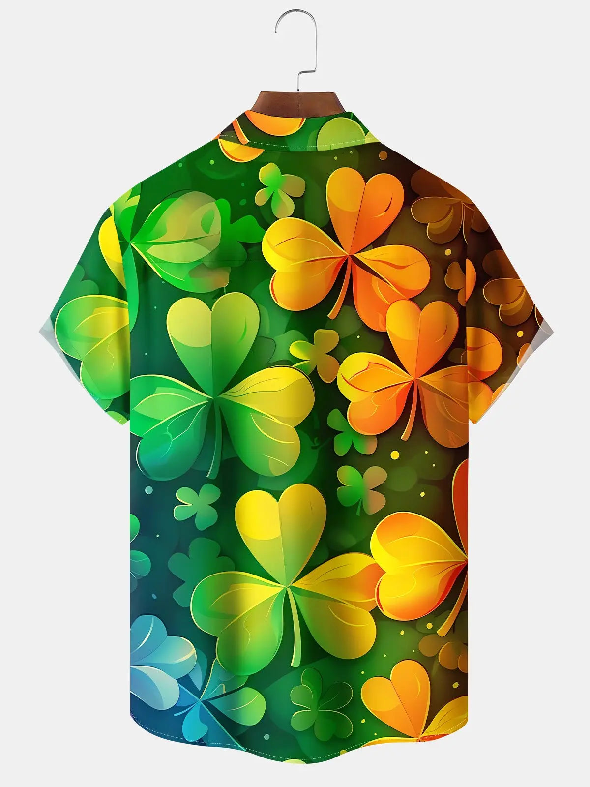 Holiday Shamrock Lucky St. Patrick Gradient Hawaiian Shirt
