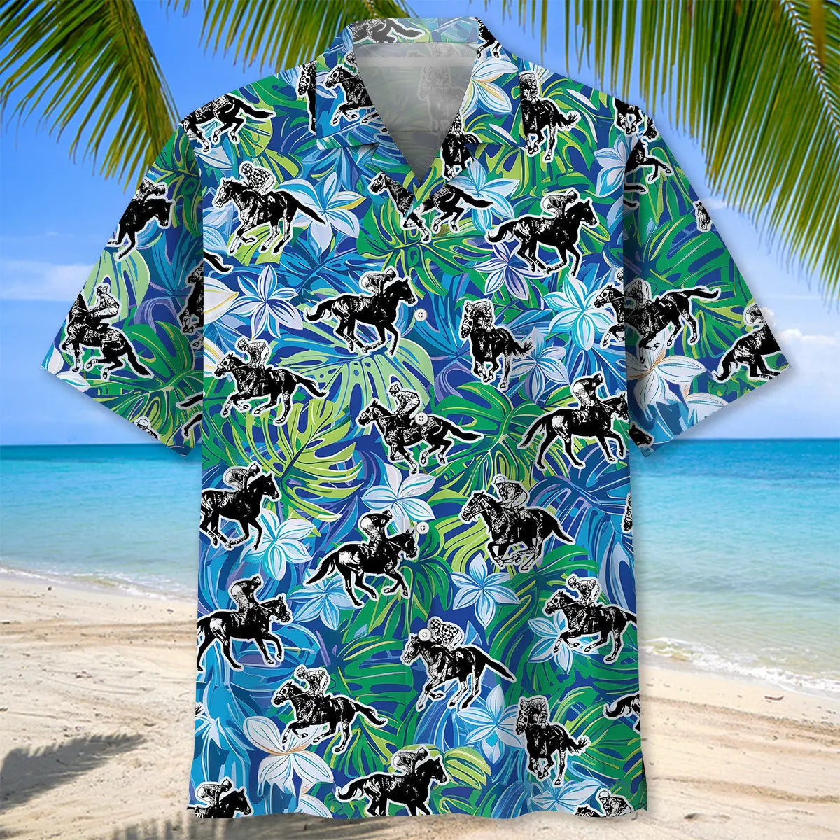 Horse Racing Hawaiian Shirt For Motorsport Events, Beach Travel, And Thoughtful Gift Giving