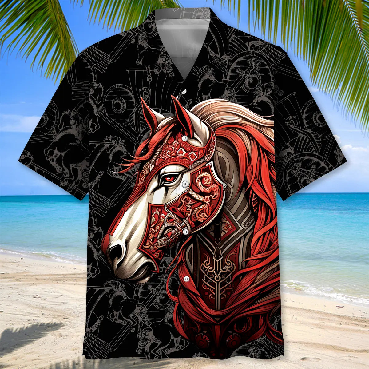 Horse Viking Hawaiian Shirt For Mythic Art Lovers, Coastal Outings, And Thoughtful Gift Giving