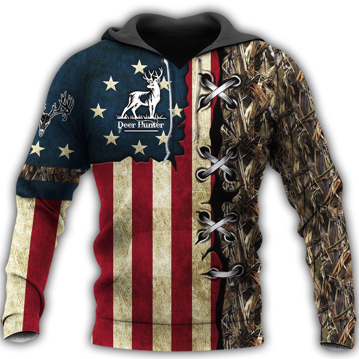 Hunting Deer America Hoodie For Outdoor Hunting Trips Travel And Comfortable Everyday Wear
