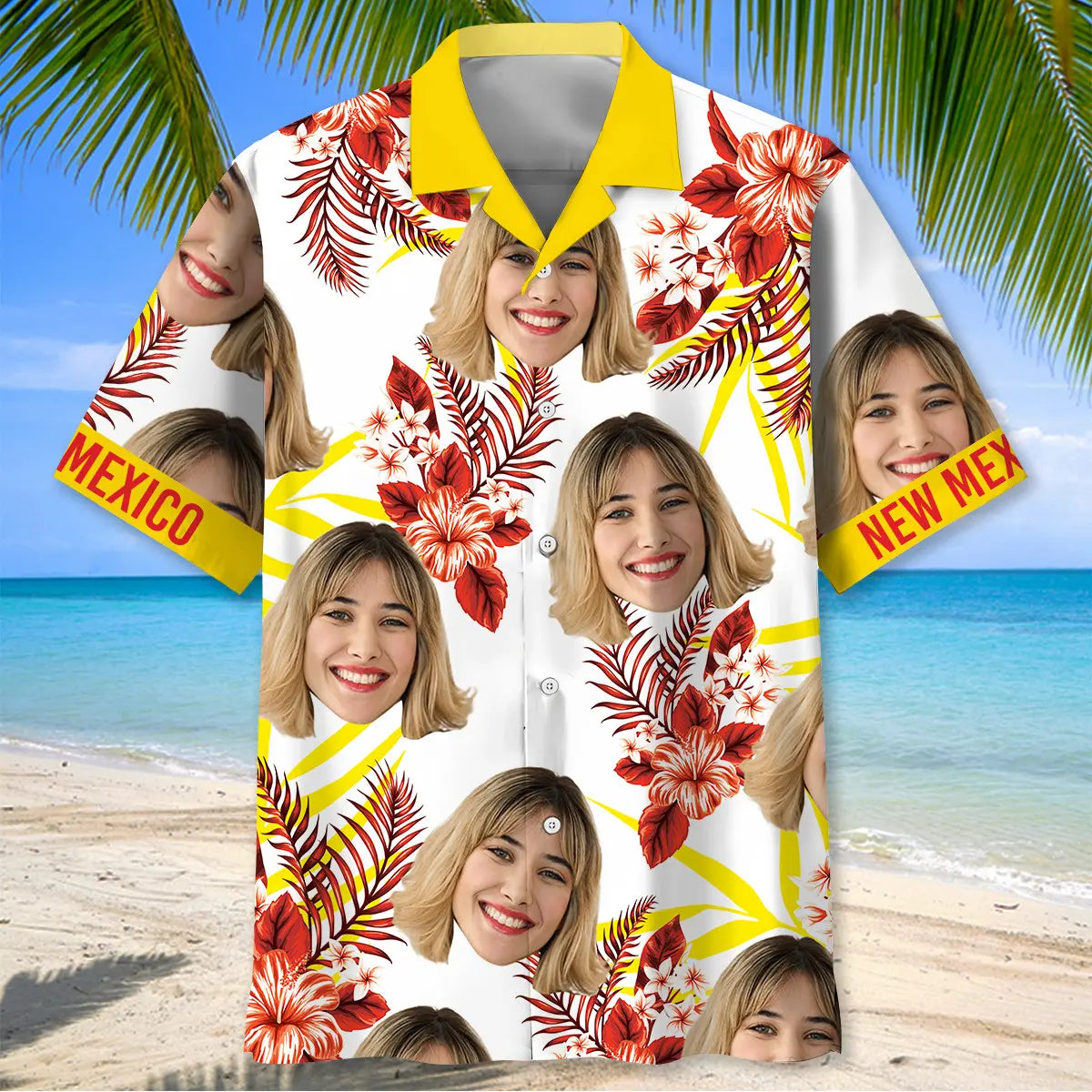 Mexico Wife Personalized Photo Hawaiian Shirt For Tropical Holidays, Outdoor Gatherings, And Everyday Comfort