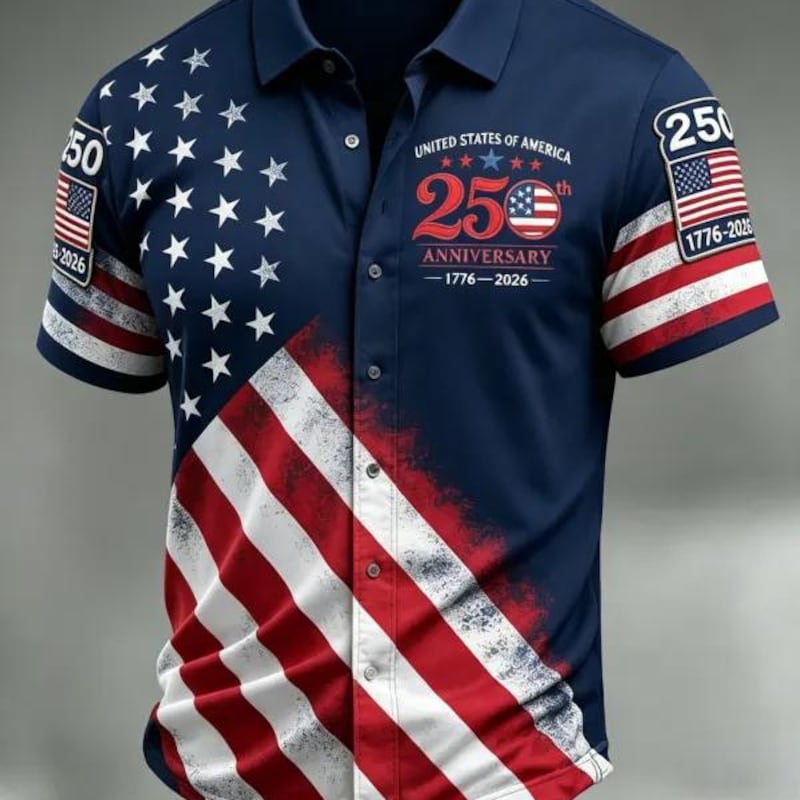 American Independence 250th Anniversary Patriotic USA Flag Hawaiian Shirt For Tropical Retreat And Travel Ready Style